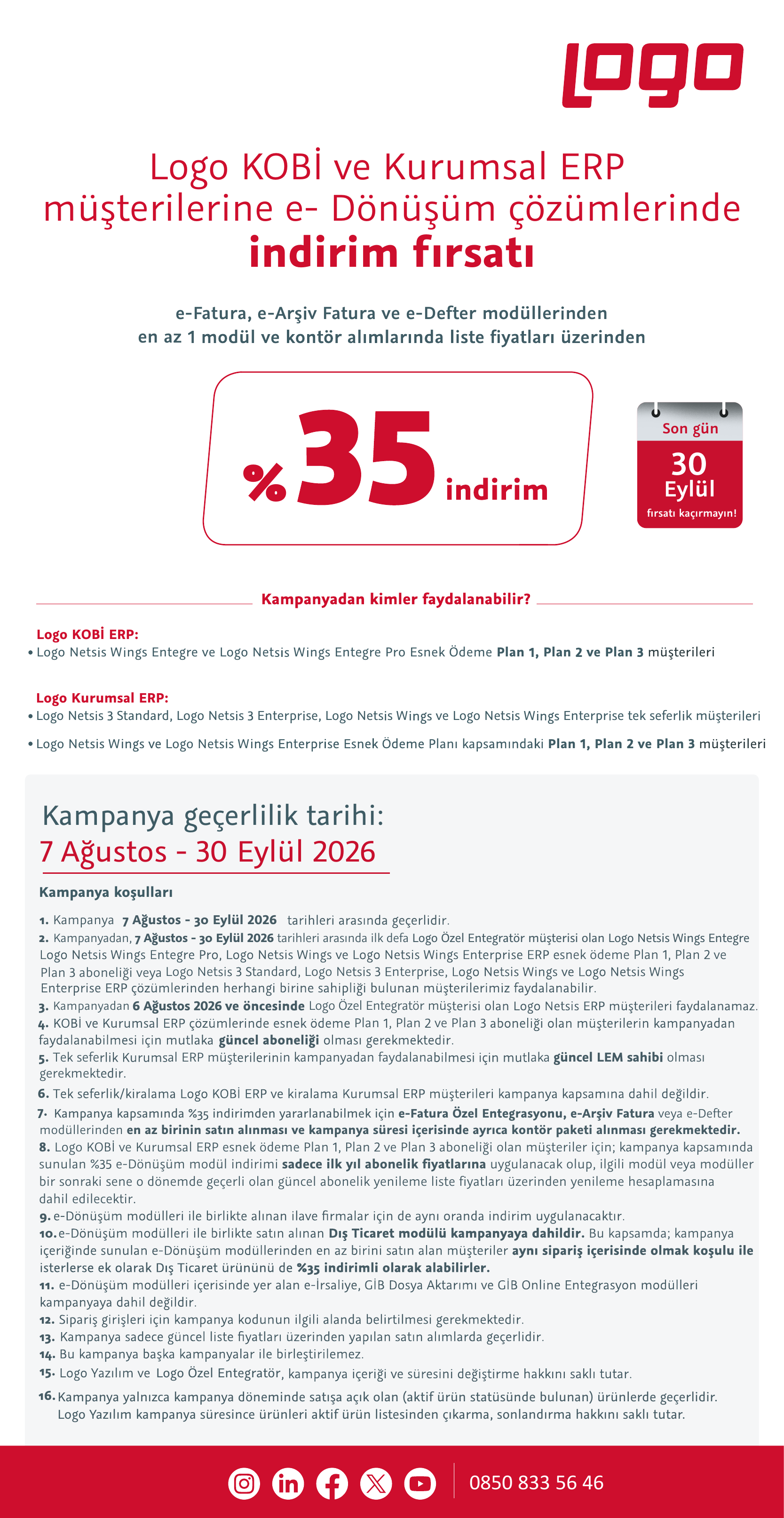 Logo KOBİ ve Kurumsal ERP e-Dönüşüm Kampanyası